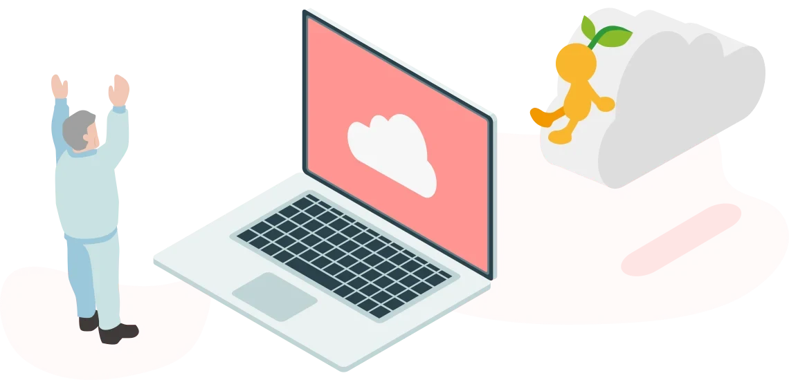 クラウドを介した端末管理を示すSecureSeed Plusの公式イラスト