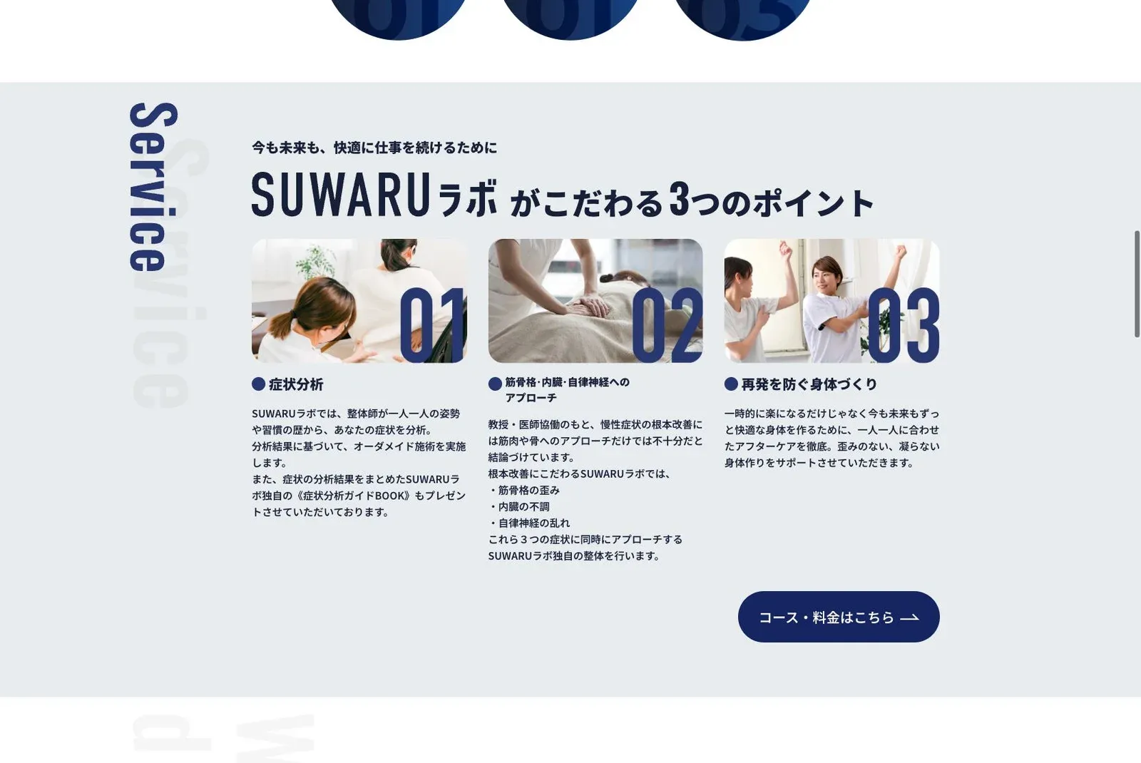 SUWARUラボの公式サイトのコンテンツ画面